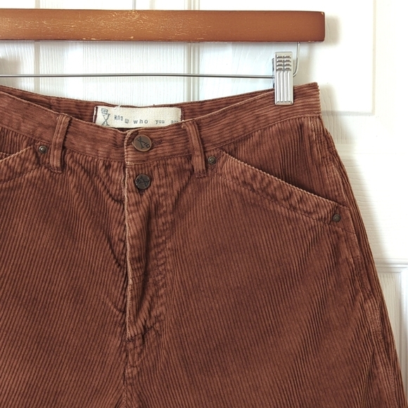 GX Know Who You Are 90's Vintage Wide Wale Corduroy Carpenter Shorts Brown 27 - Picture 2 of 14